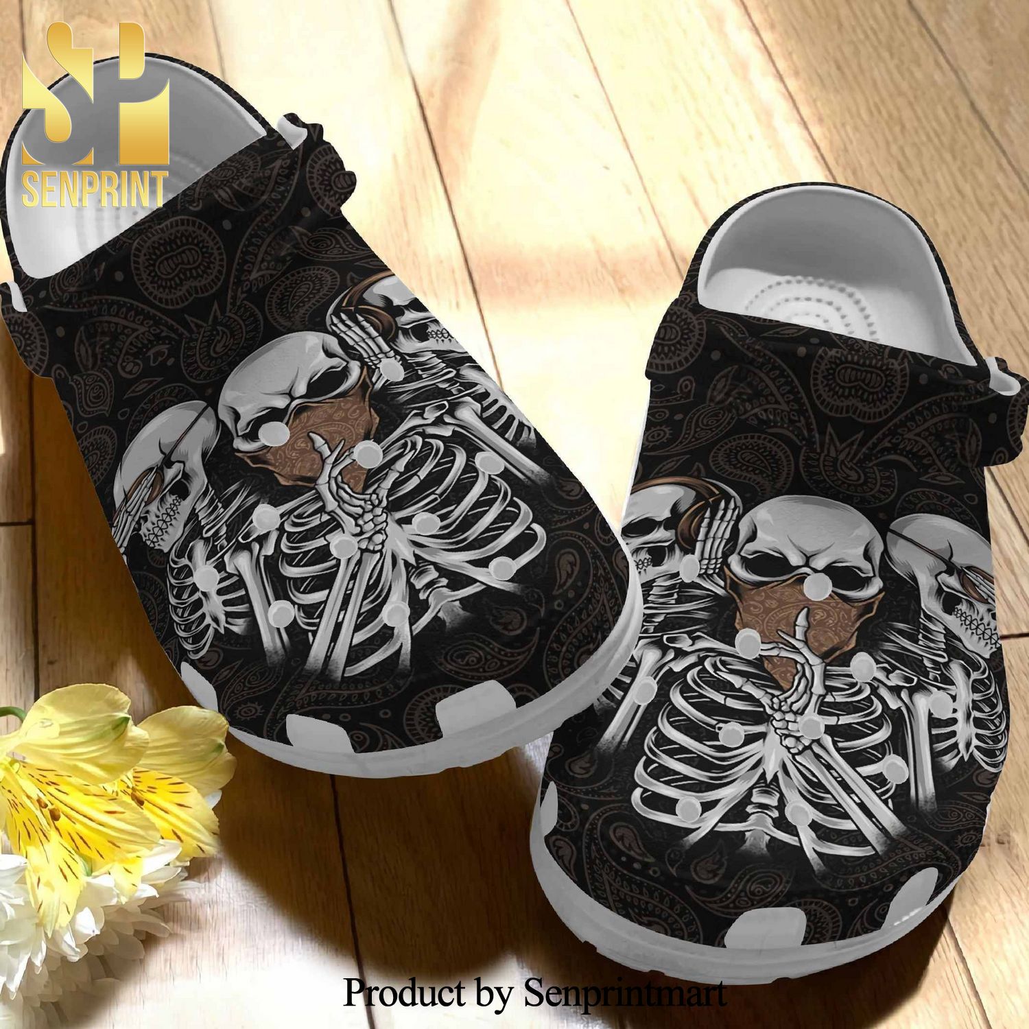 Skull Tattoo Hippie Gift For Lover All Over Printed Crocs Classic