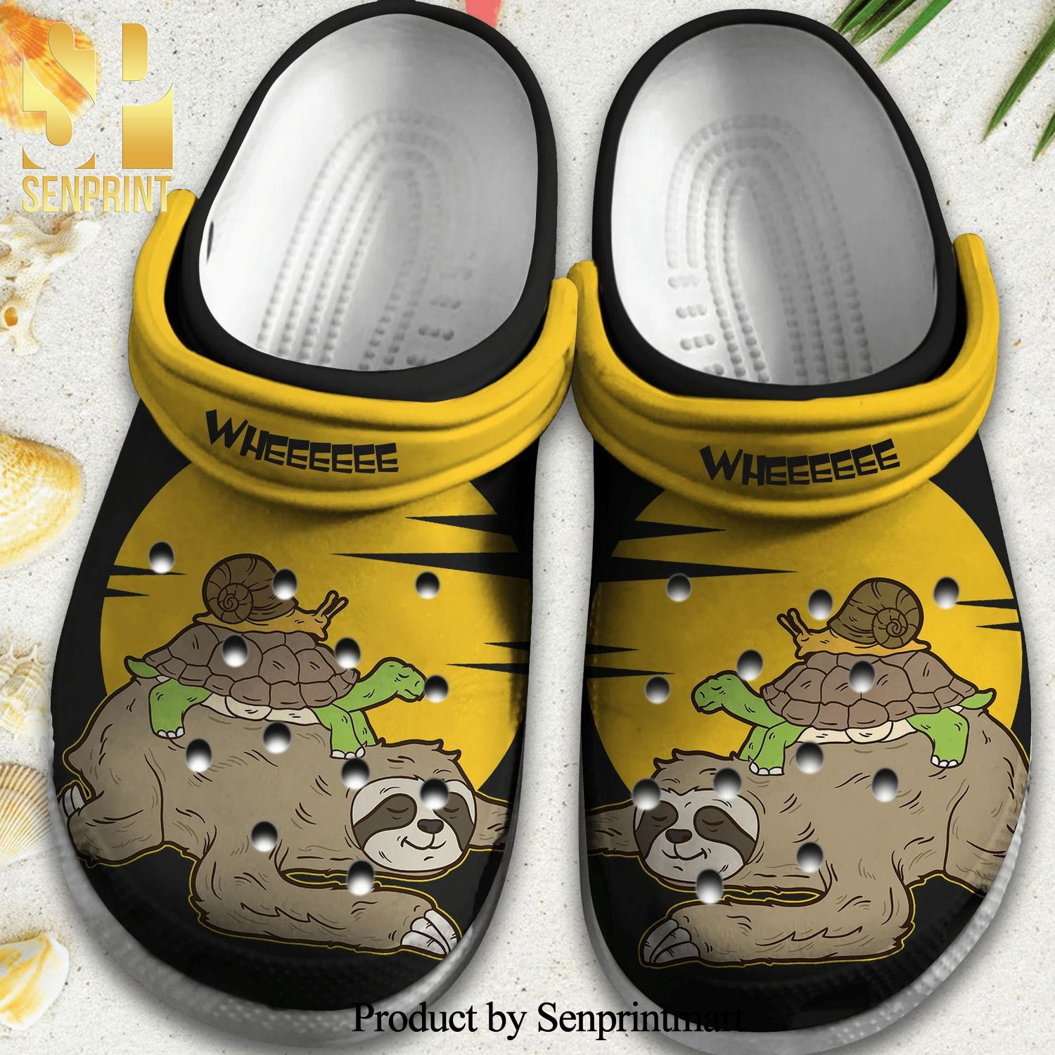 Sloth Turtle Snail Wheee Gift For Lover Full Printed Crocs Shoes