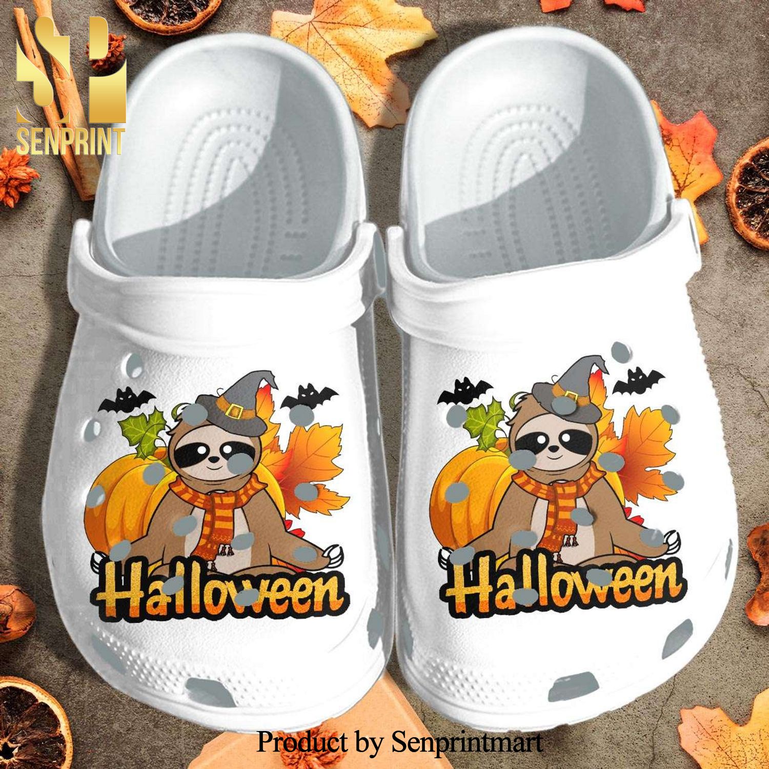 Sloth Witch With Bats Cartoon Shoes 3D Crocs Crocband Clog