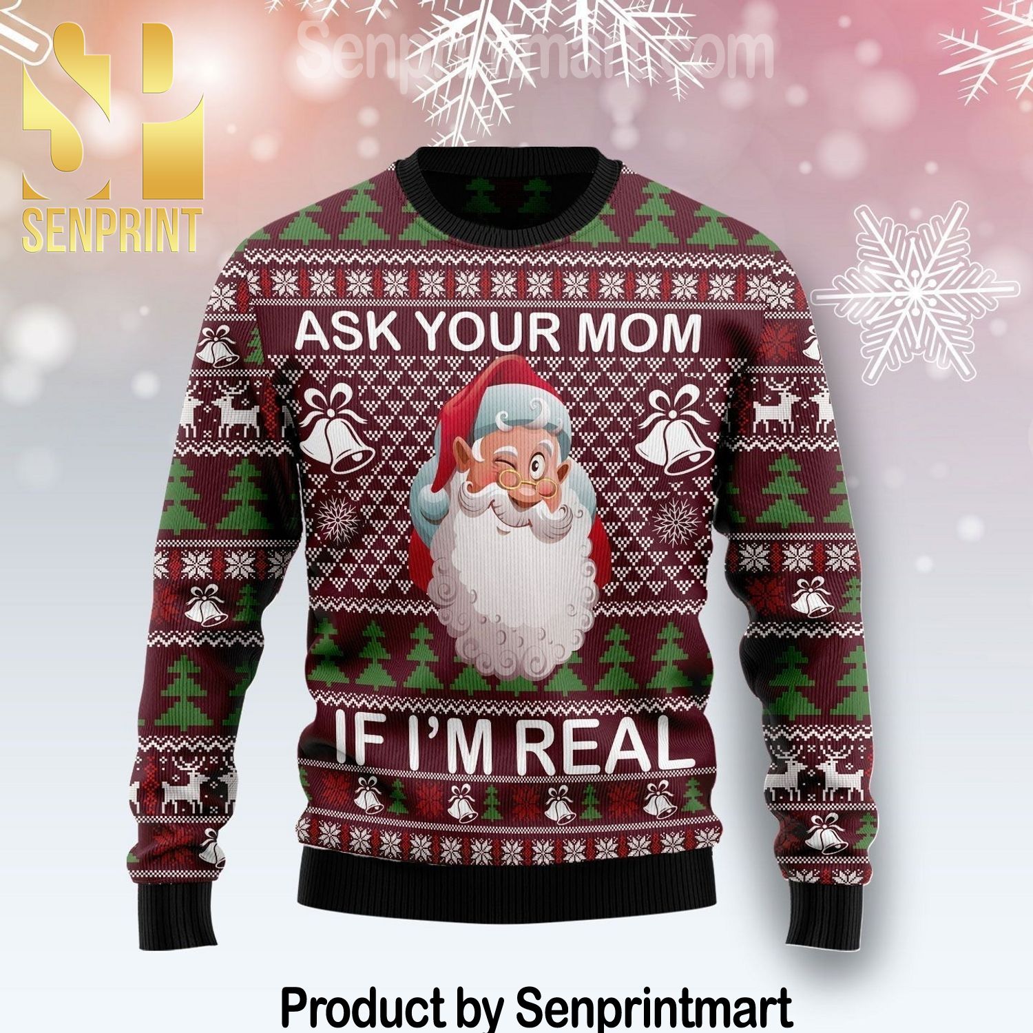 Ask Your Mom If I Am Real Vacation Time Wool Blend Wool Ugly Sweater