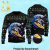 Astronauts Ride A T Rex In Space With The Planet Chirtmas Gifts Full Printing Wool Knitted Ugly Christmas Sweater