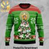 Australian Shepherd Xmas Pine Vacation Time Wool Blend Wool Ugly Sweater