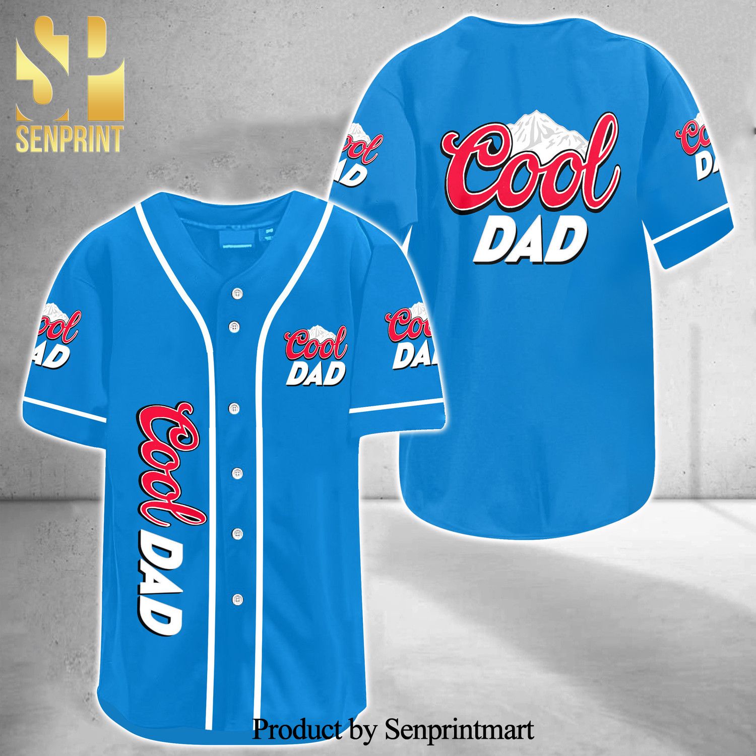 Coors Light Cool Dad All Over Print Unisex Baseball Jersey – Blue