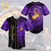 Crown Royal Flowery Skull Flame Full Printing Unisex Baseball Jersey – Black Purple
