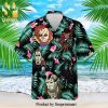 Horror Characters Face Frame Full Printing Hawaiian Shirt – Pink