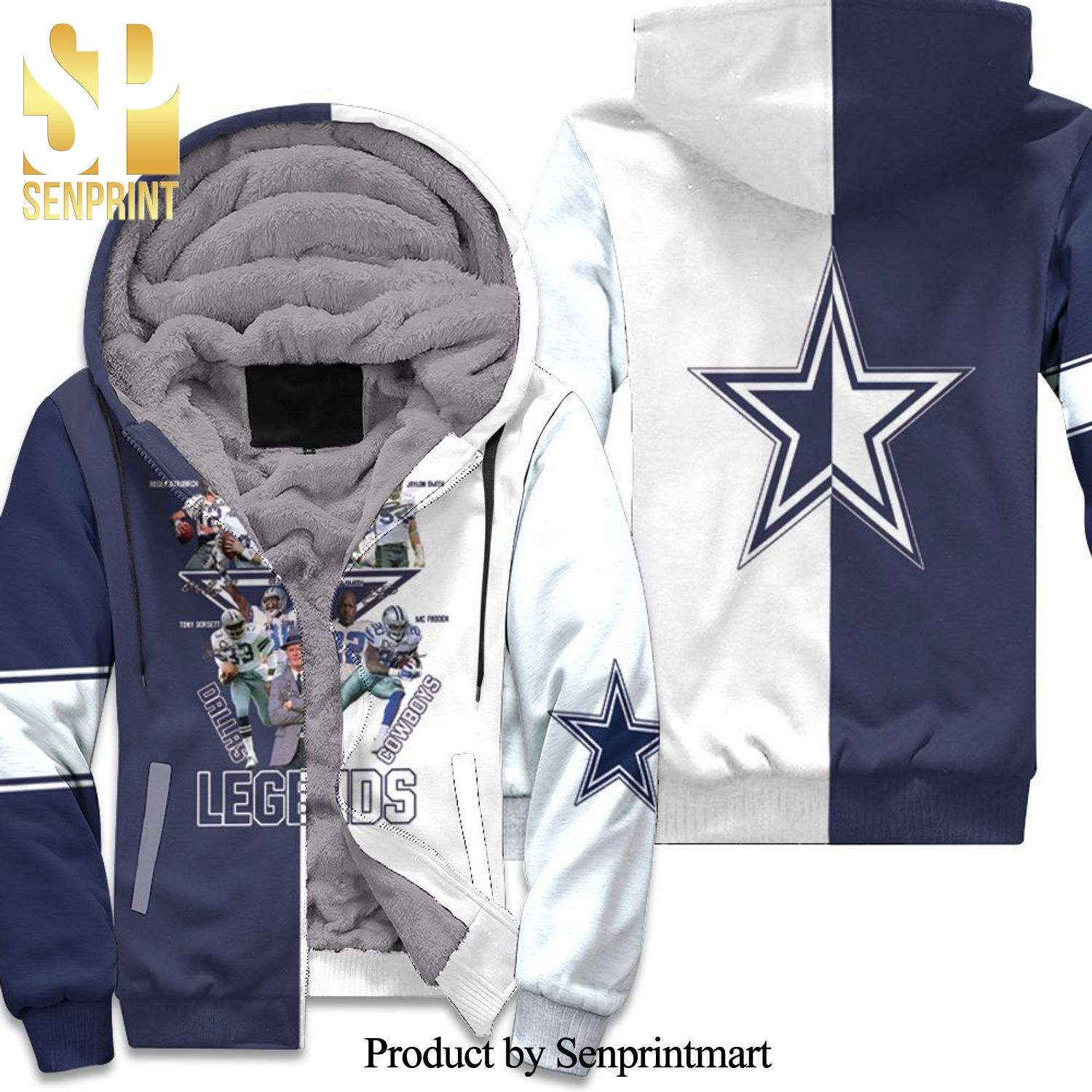 Dallas Cowboys Legends Coach And Players Sgined Cool Version Unisex Fleece Hoodie
