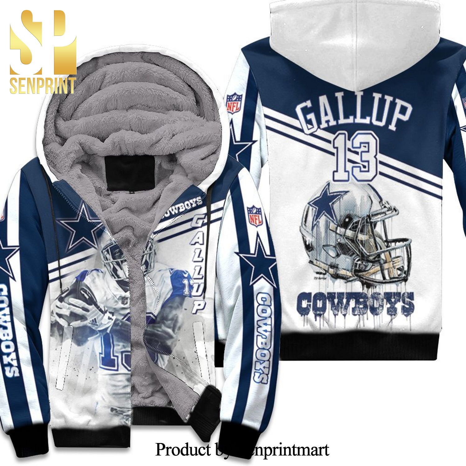 Dallas Cowboys Michael Gallup 13 For Fans Unisex Fleece Hoodie