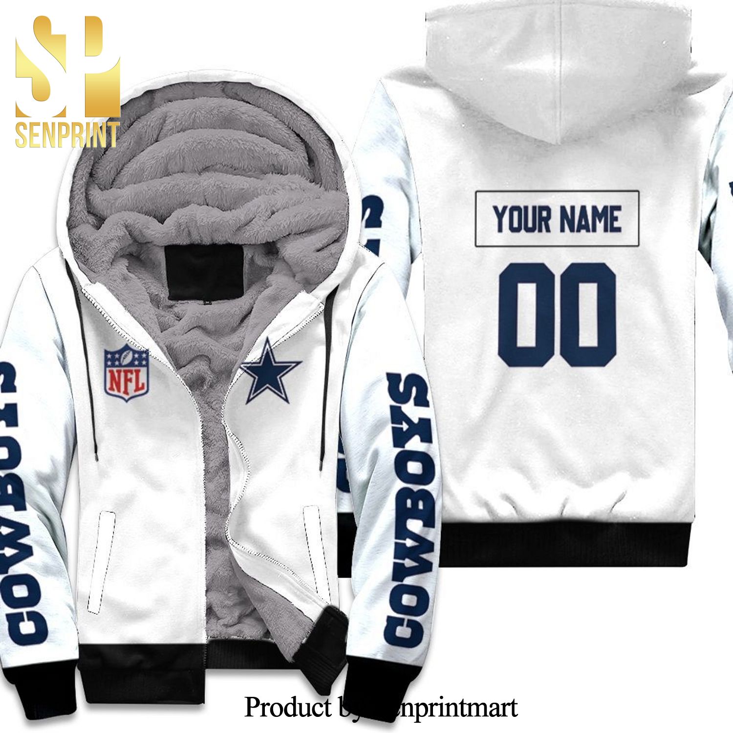 Dallas Cowboys NFL Fan For Cowboys Lovers Style Personalized White Best Combo All Over Print Unisex Fleece Hoodie