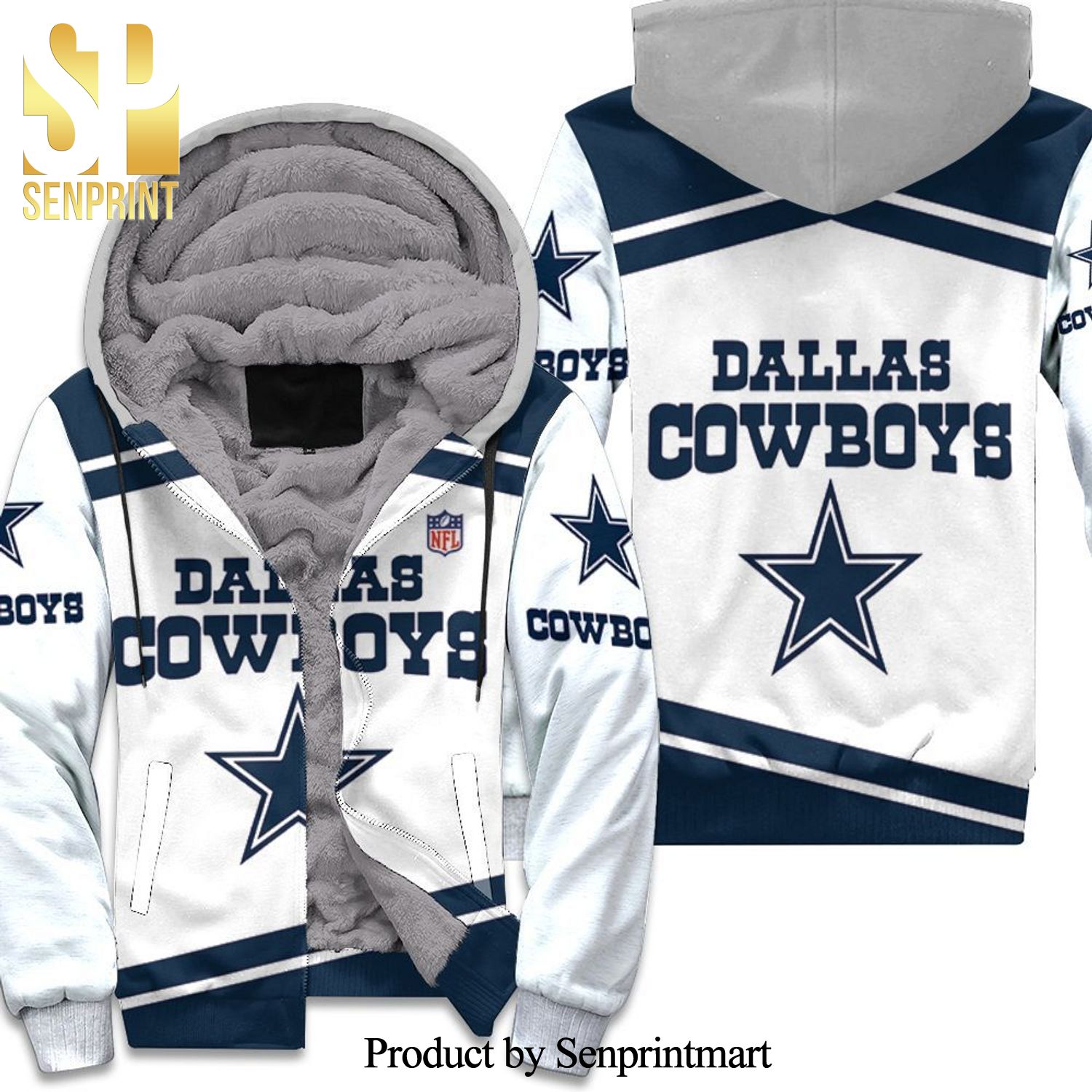 Dallas Cowboys Nlf Lover Best Combo Full Printing Unisex Fleece Hoodie