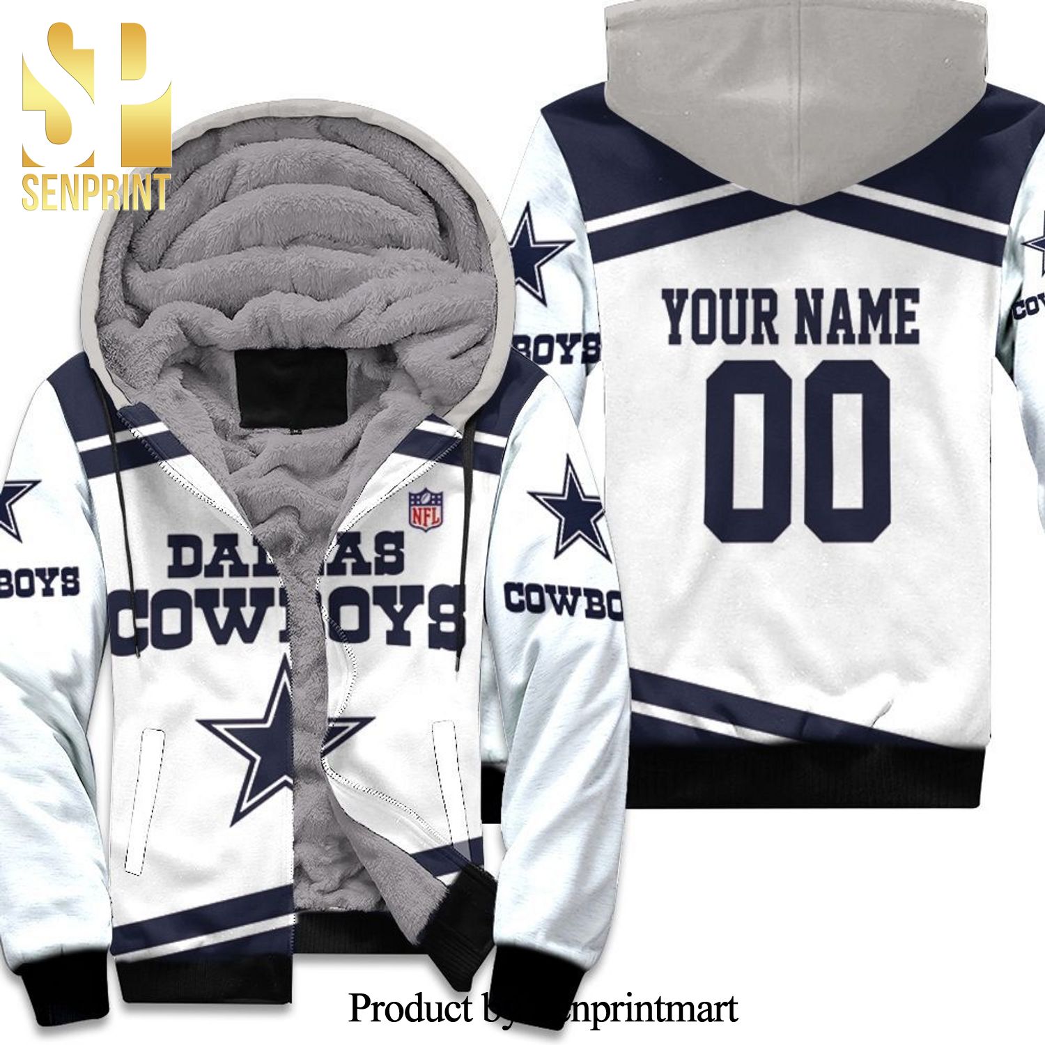 Dallas Cowboys Nlf Lover Street Style All Over Print Unisex Fleece Hoodie