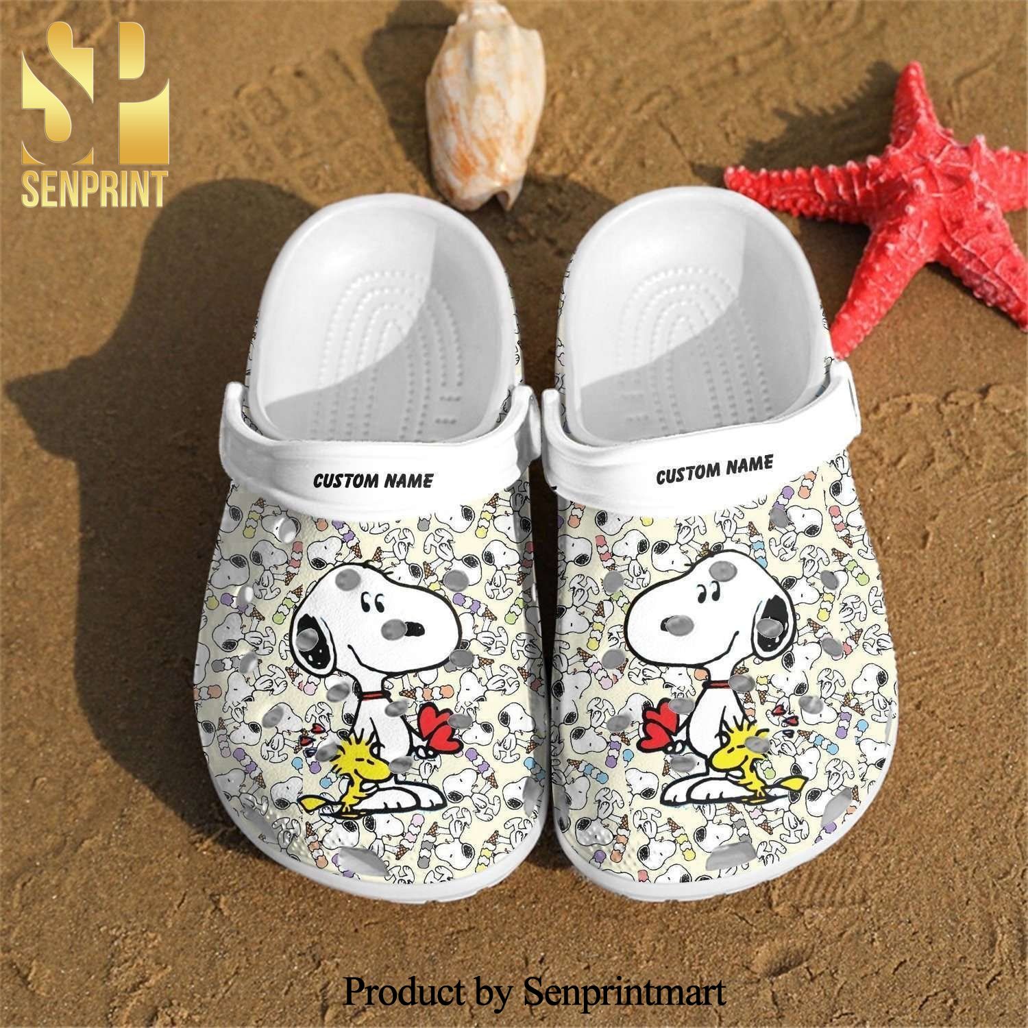 Snoopy And Woodstock Gift For Fan Classic Water Rubber Unisex Crocs Crocband Clog