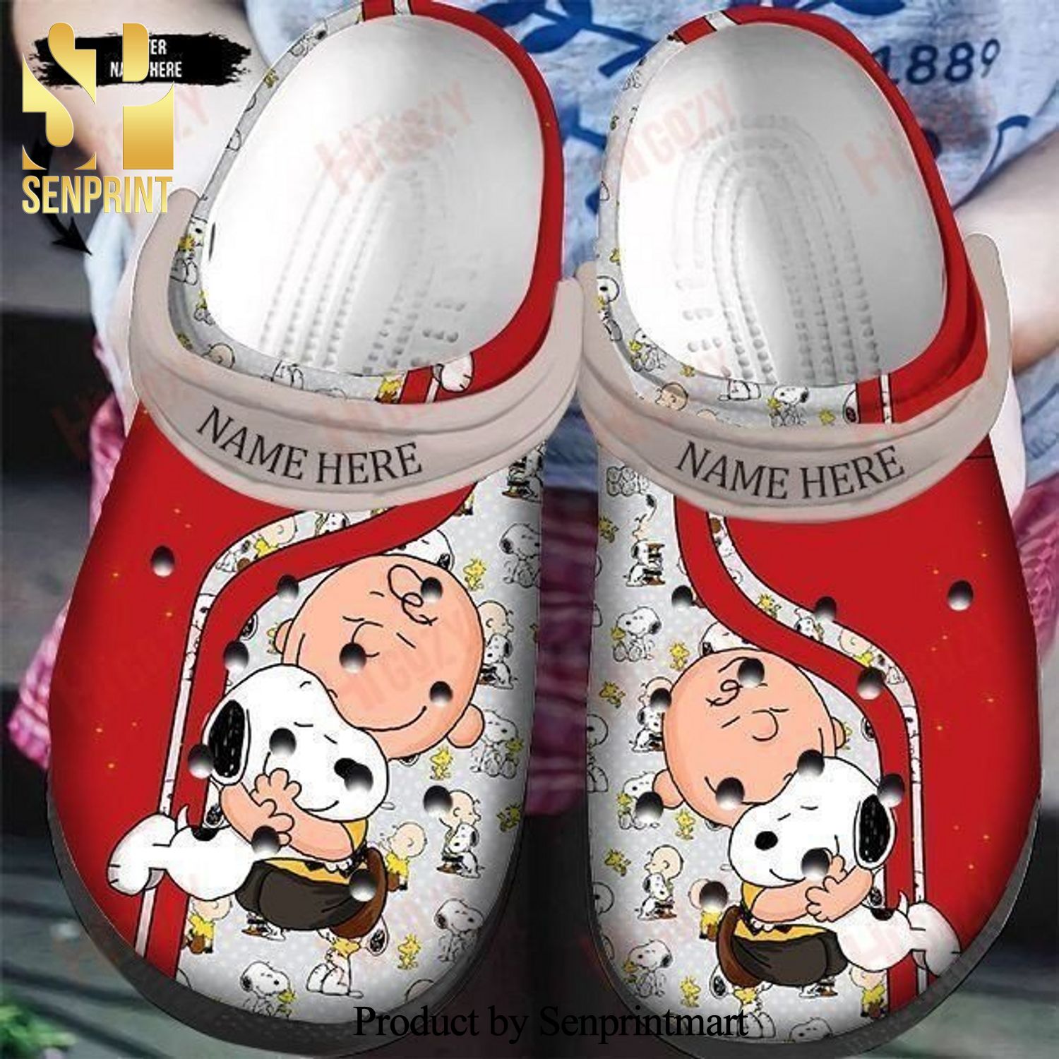 Snoopy Characters Rubber Unisex Crocs Crocband Clog