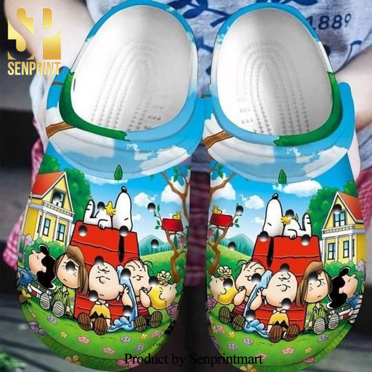 Snoopy Dog And Charlie Brown With Friends Full Printing Crocs Unisex Crocband Clogs