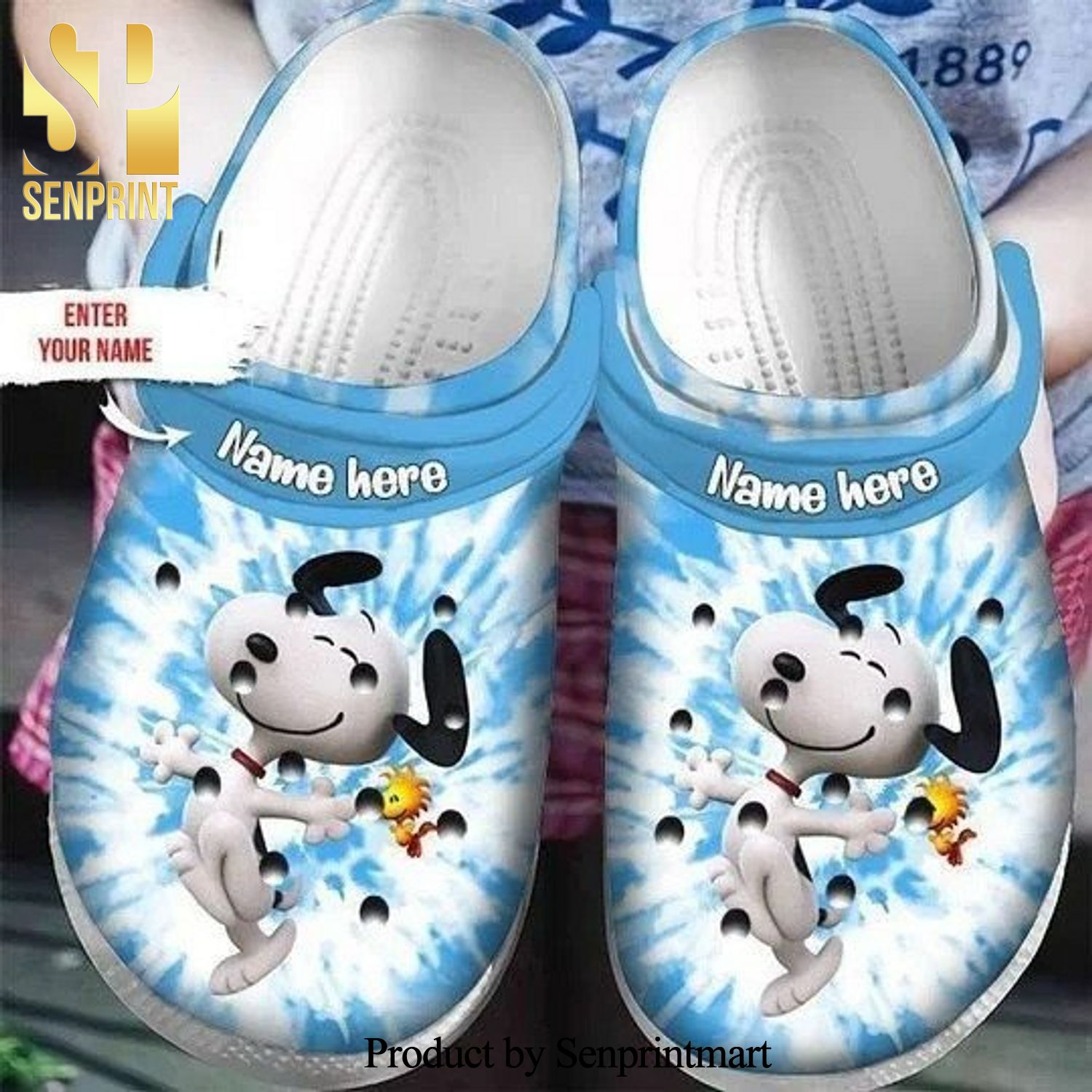 Snoopy Dog Character And Woodstock Your Name Gift Full Printed Crocs Shoes