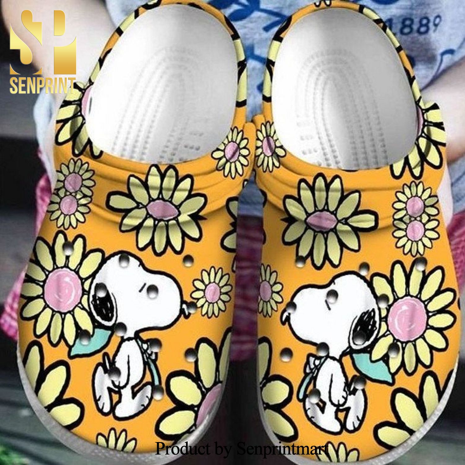 Snoopy Flower Full Printed Crocs Crocband Clog