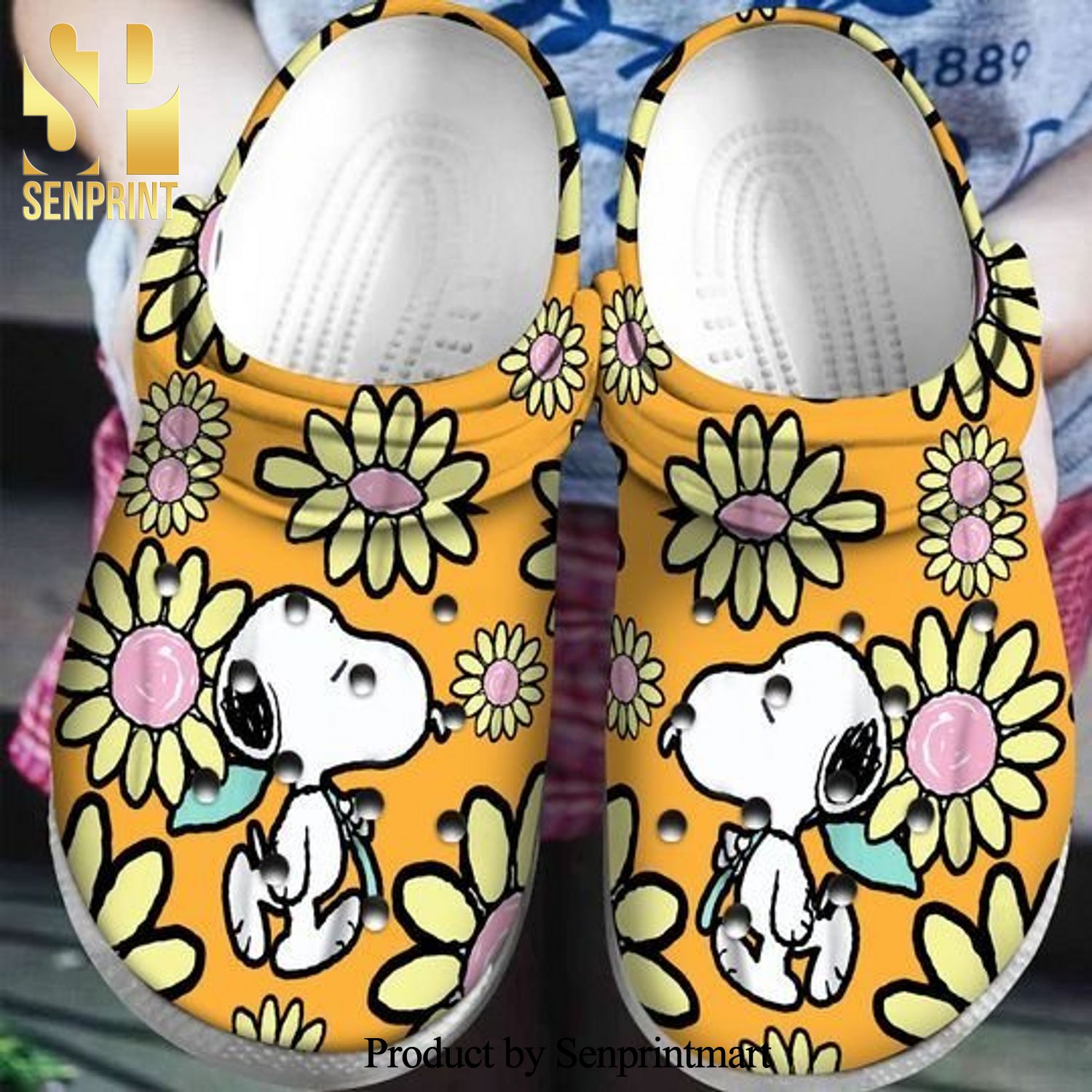 Snoopy Flower Gift For Fan Classic Water Full Printing Crocs Crocband