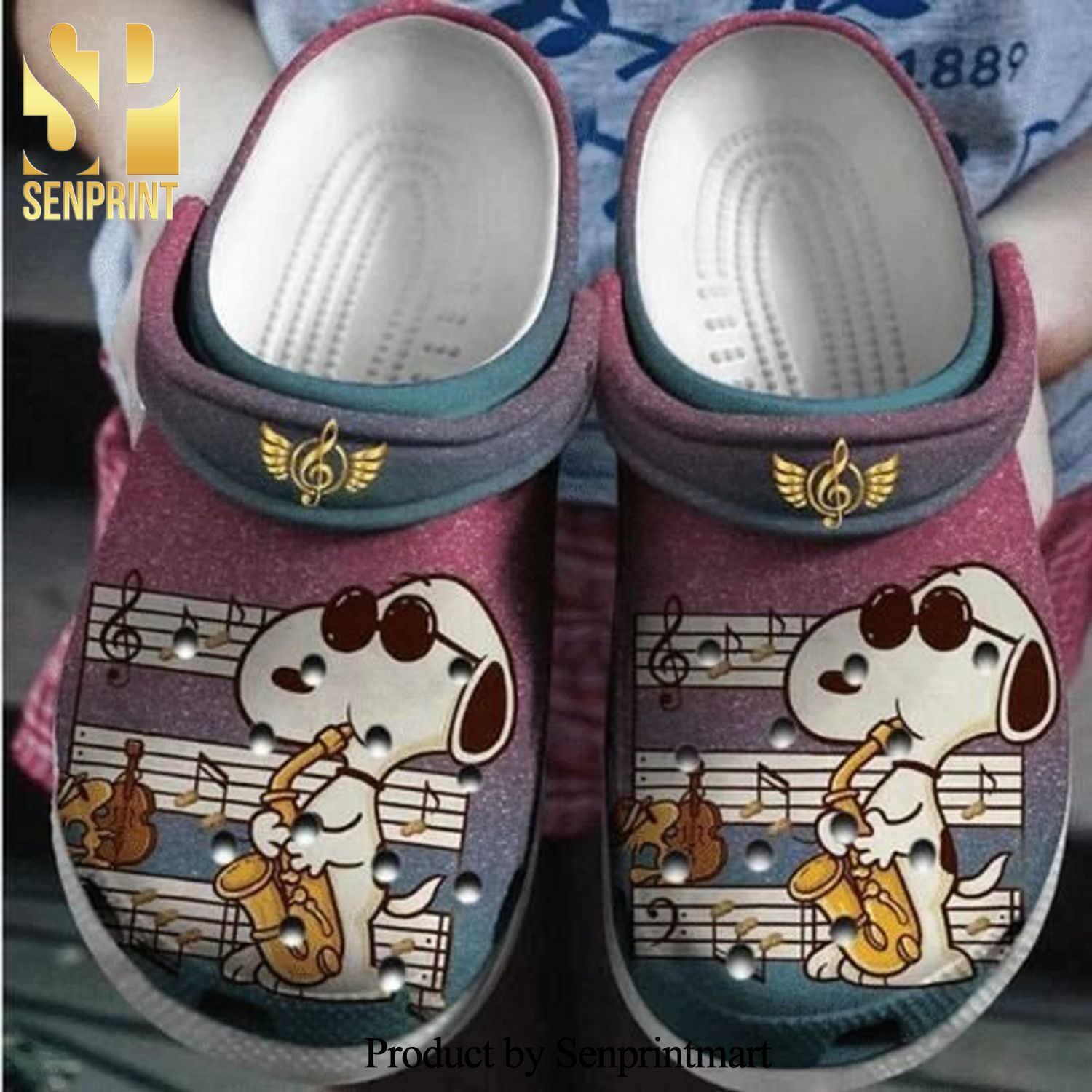 Snoopy Music Gift For Fan Classic Water Crocs Sandals
