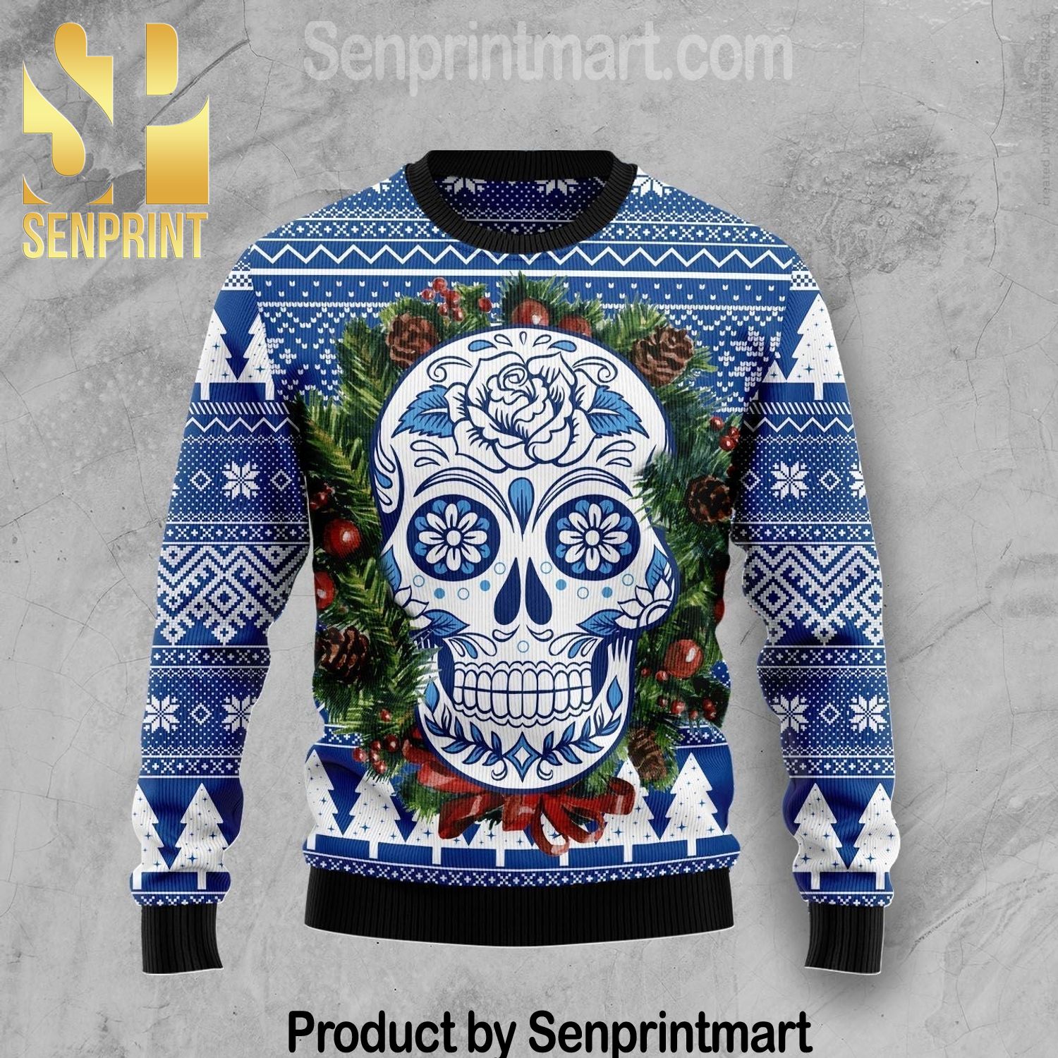 Awesome Sugar Skull Chirtmas Time 3D Ugly Xmas Sweater