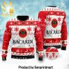 Bacardi Select Rum Wine All Over Printed Christmas Knitted Wool Sweater