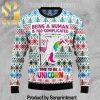 Be A Flamingo Full Printed Ugly Wool Sweater