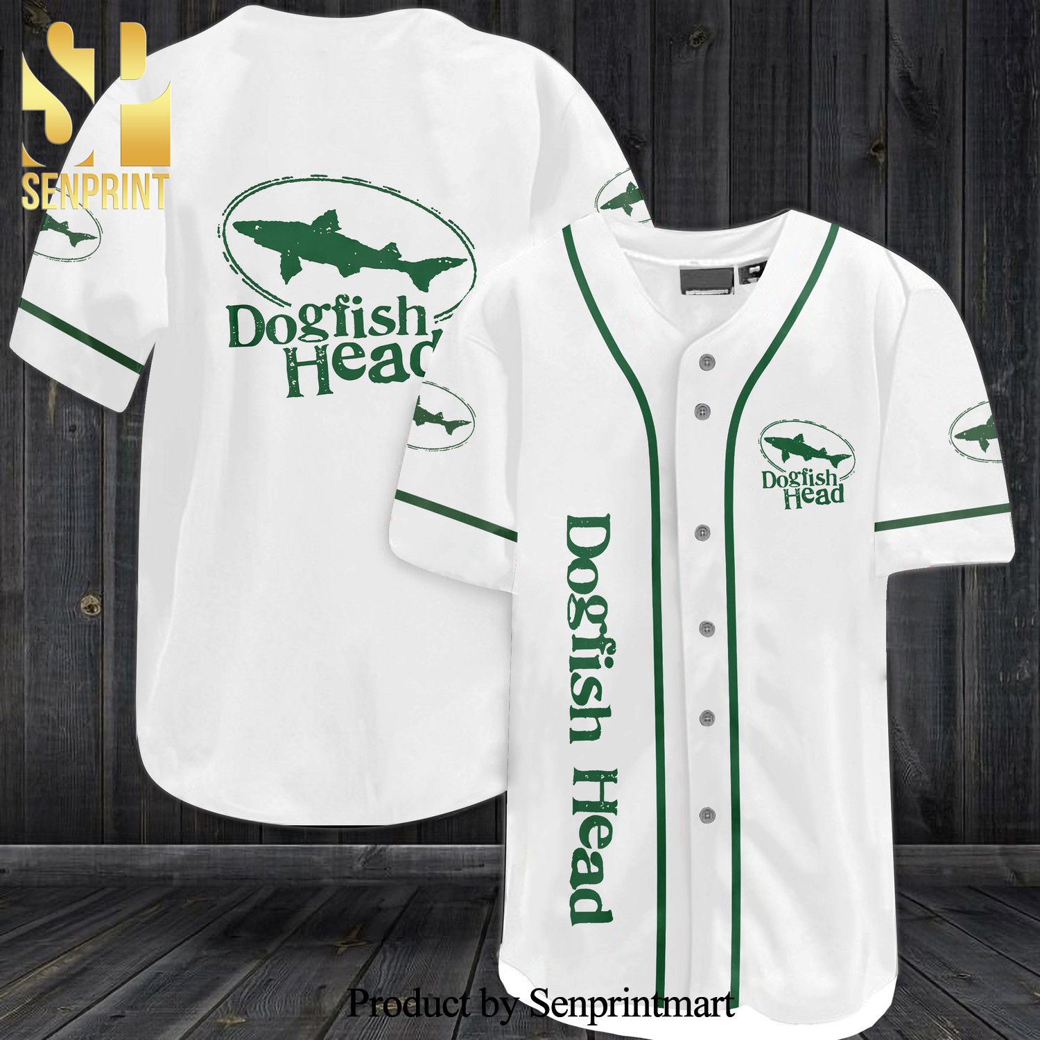 Dogfish Head All Over Print Baseball Jersey – White