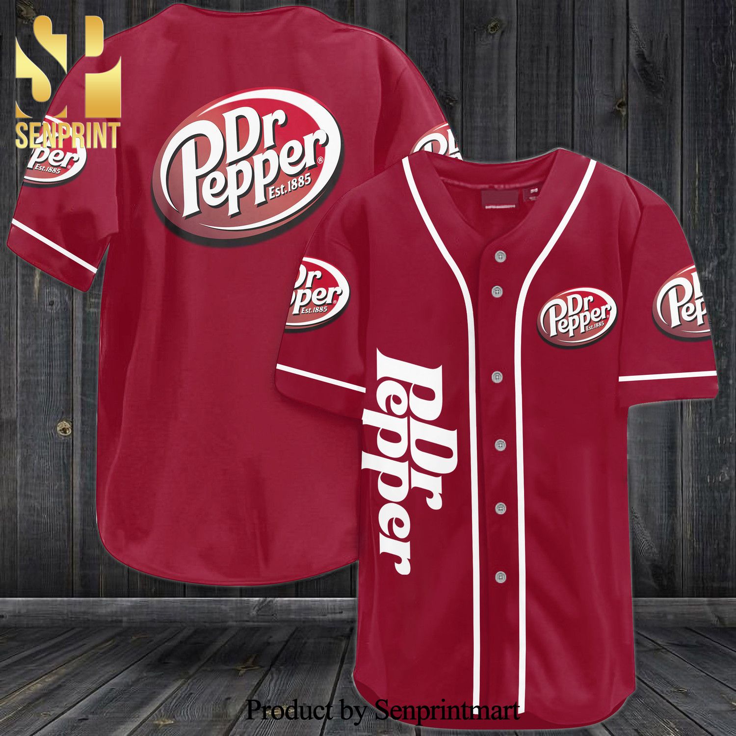 Dr Pepper 3D All Over Print Baseball Jersey