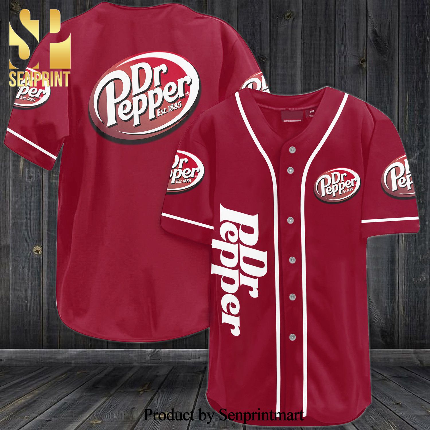 Dr Pepper All Over Print Baseball Jersey