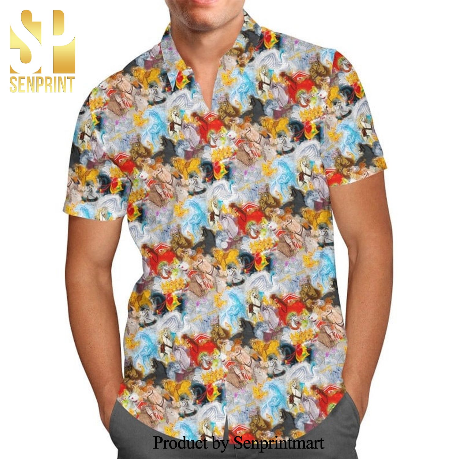 Horses Of Disney Universe Cartoon Graphics Full Printing Hawaiian Shirt