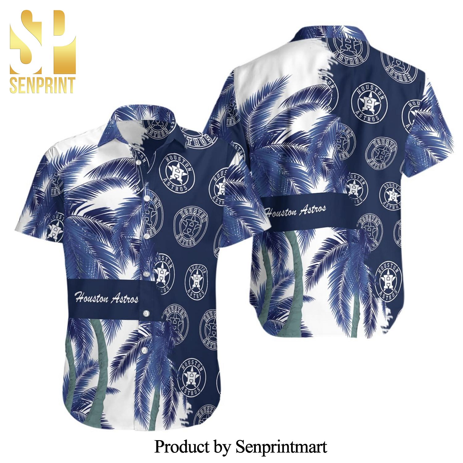 Houston Astros Full Printing Summer Short Sleeve Hawaiian Beach Shirt
