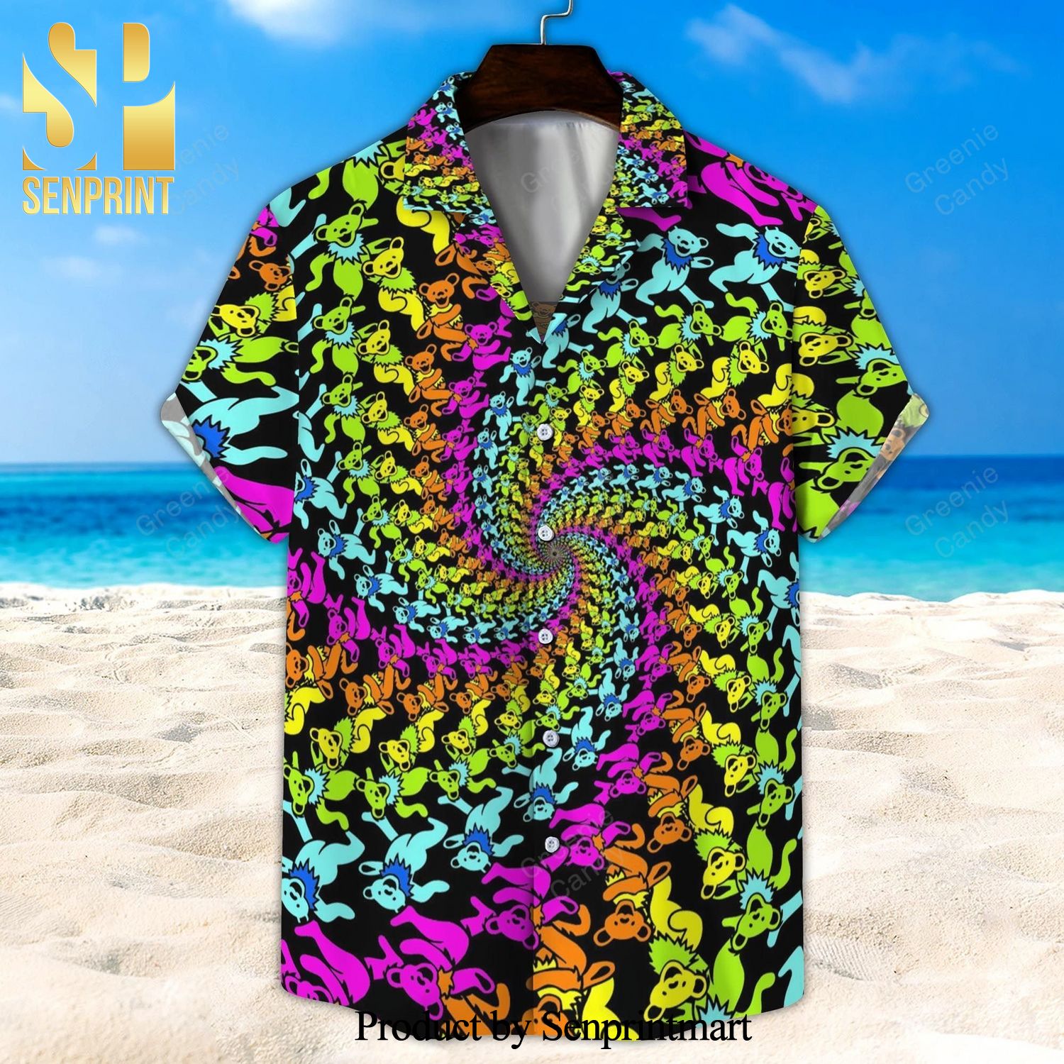 Hypnotic Grateful Dead Bears Full Printing Hawaiian Shirt And Beach Short