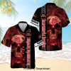 Iron Maiden Palm Tree Full Printing Aloha Summer Beach Hawaiian Shirt – Red Black