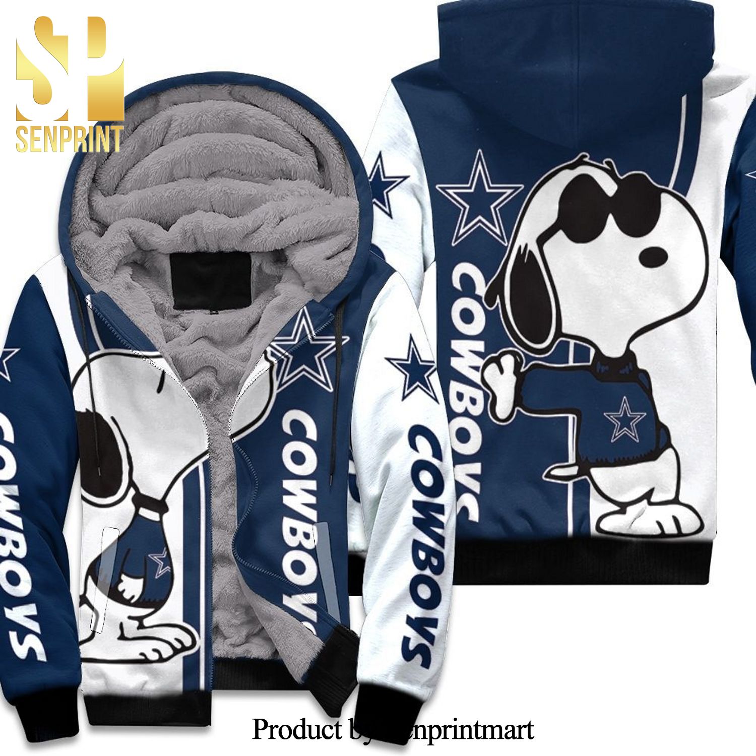 Dallas Cowboys Snoopy Lover High Fashion Full Printing Unisex Fleece Hoodie