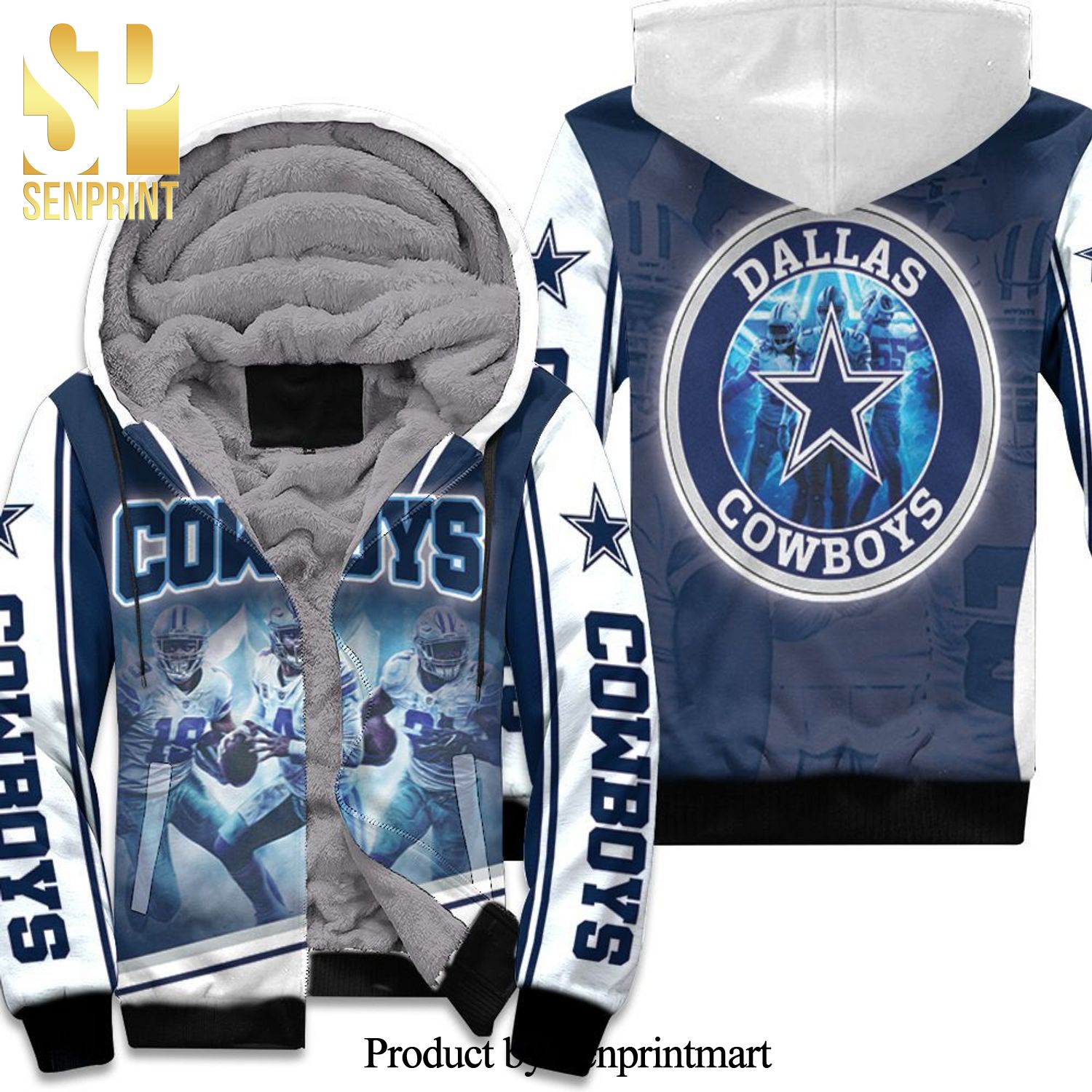 Dallas Cowboys Super Bowl Nfc East Division All Over Printed Unisex Fleece Hoodie