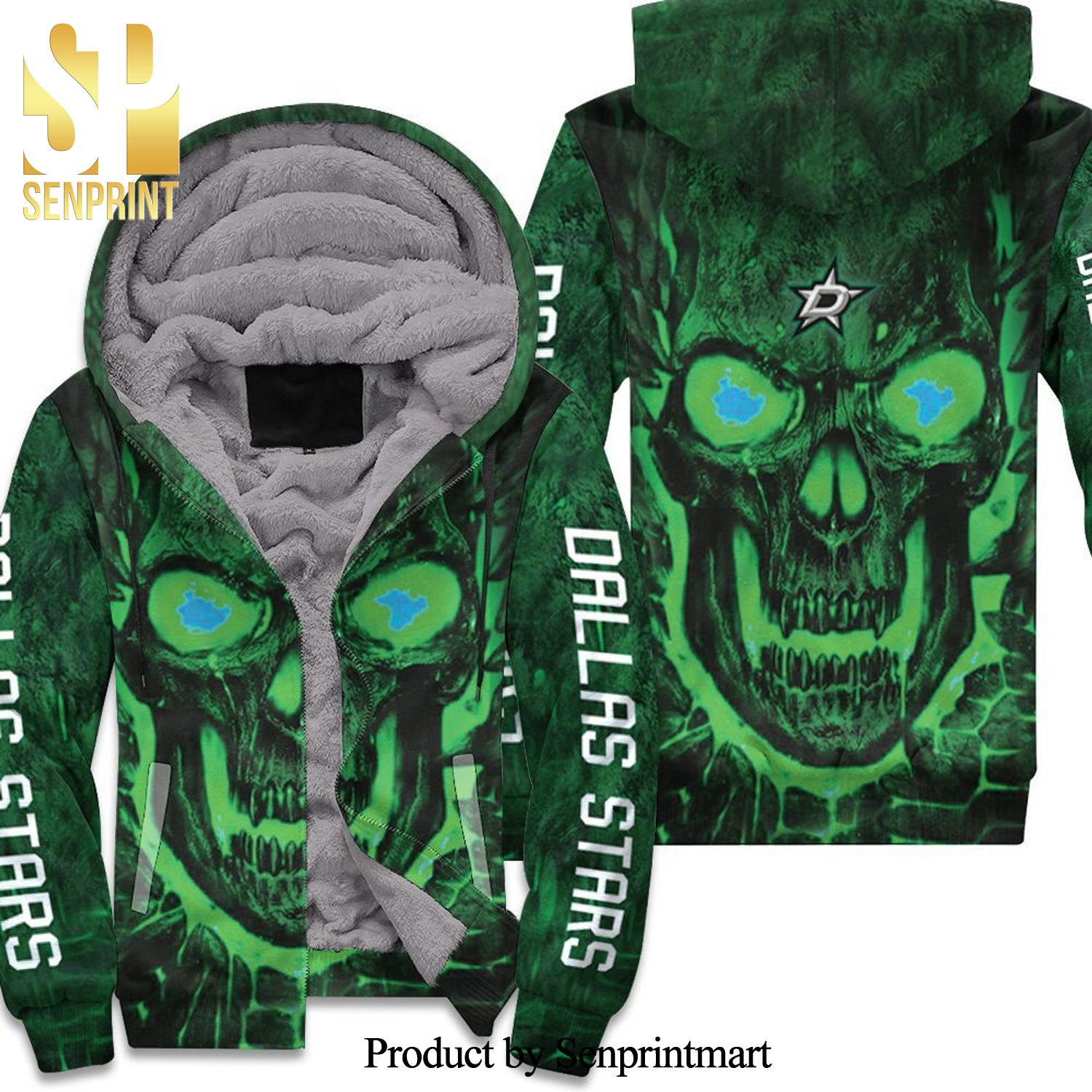 Dallas Stars Skull Hypebeast Fashion Unisex Fleece Hoodie