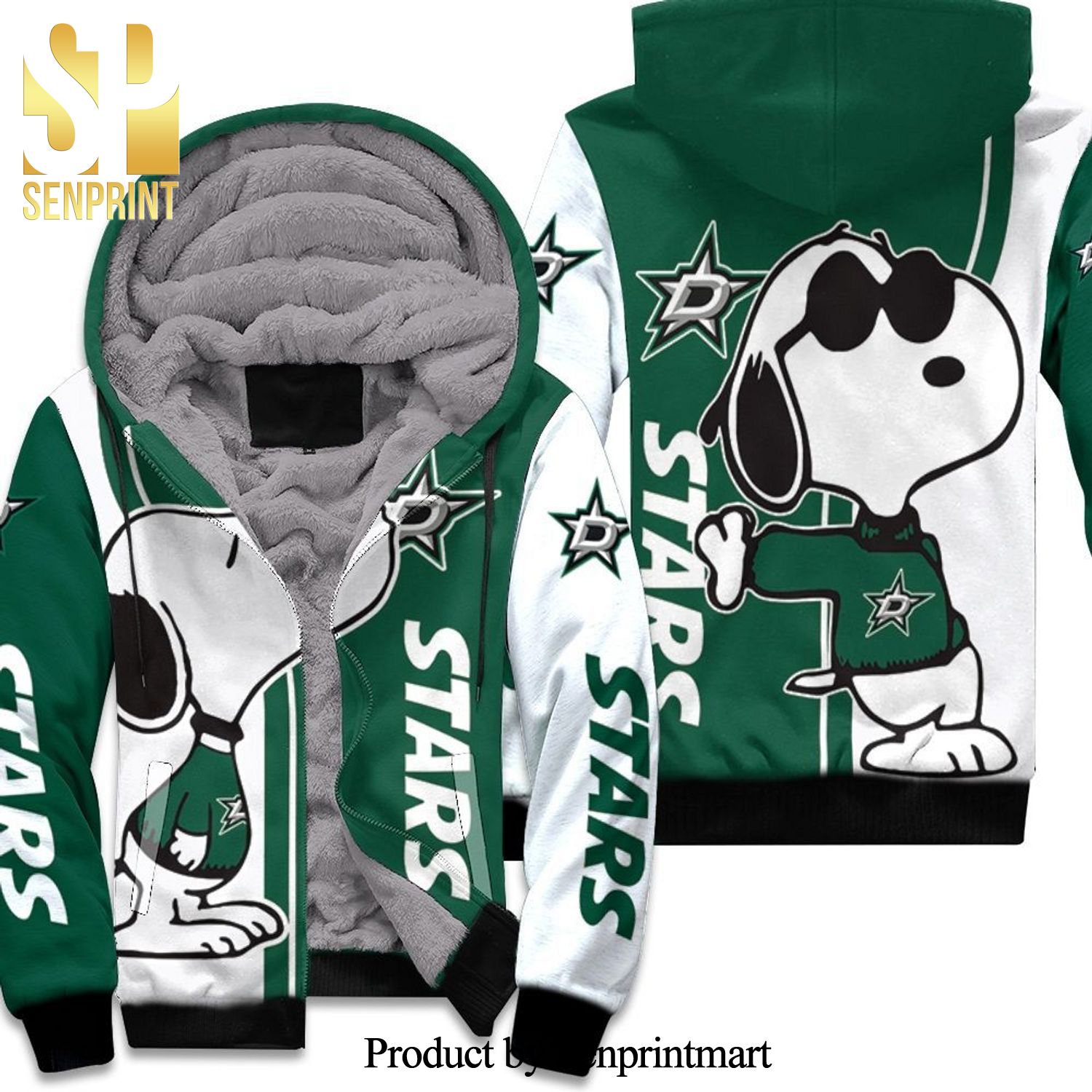 Dallas Stars Snoopy Lover New Version Unisex Fleece Hoodie