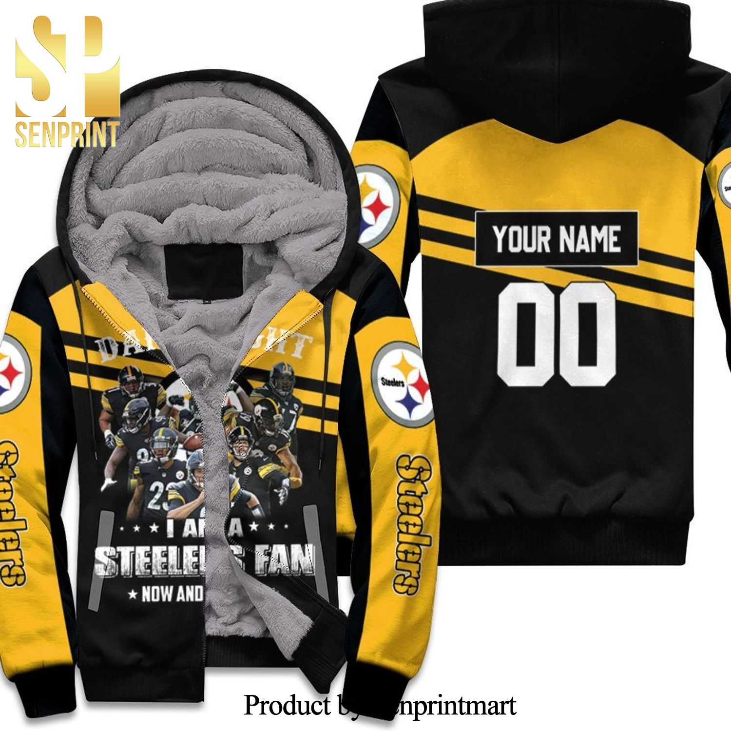 Damn Right I Am A Pittsburgh Steelers Fan Now And Forever Personalized Best Combo 3D Unisex Fleece Hoodie