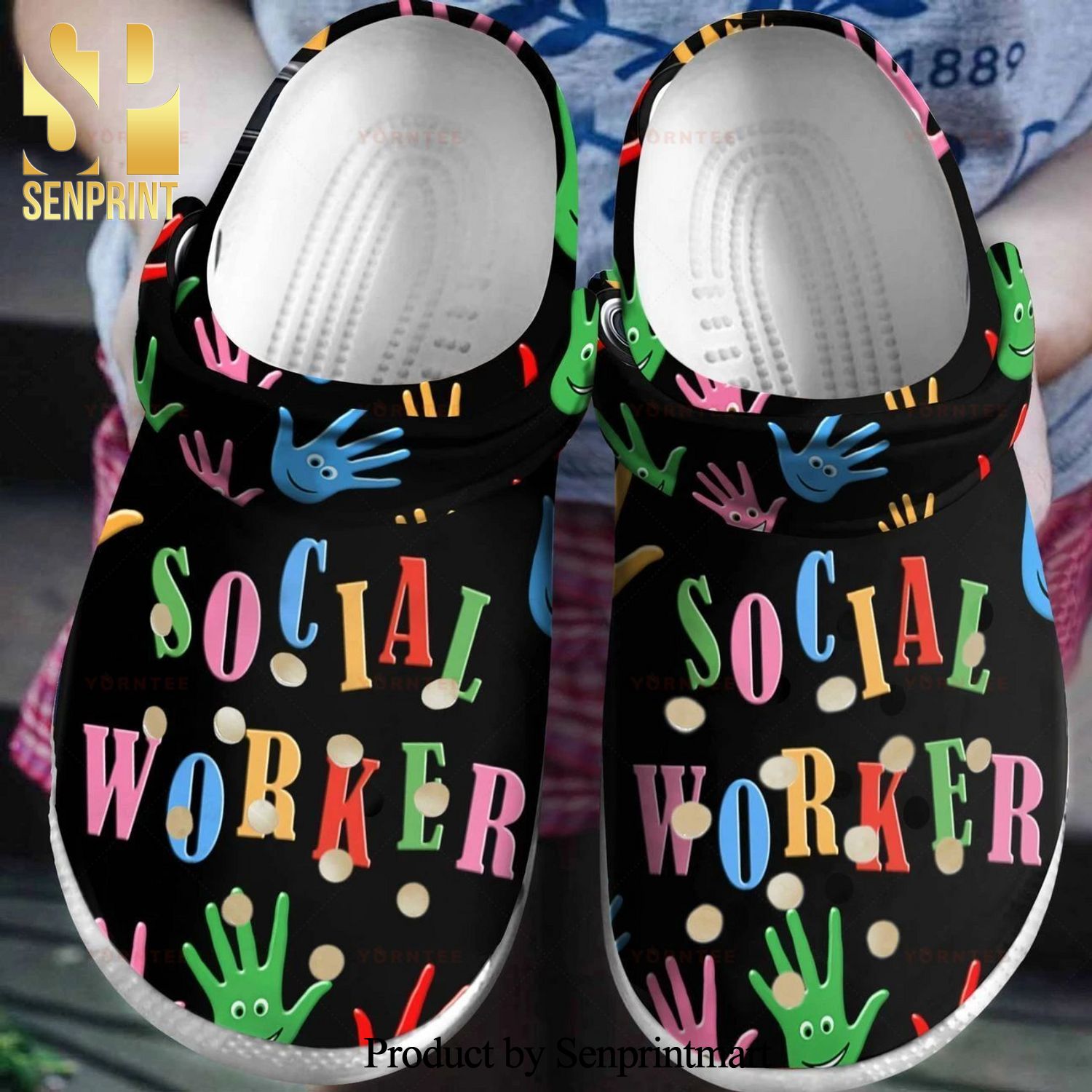 Social Worker Sign Gift For Lover Full Printing Crocs Sandals