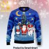 Beagle Dog Xmas Holiday Time All Over Print Knitting Pattern Ugly Christmas Sweater