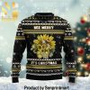 Bee Merry Holiday Time All Over Print Knitting Pattern Ugly Christmas Sweater