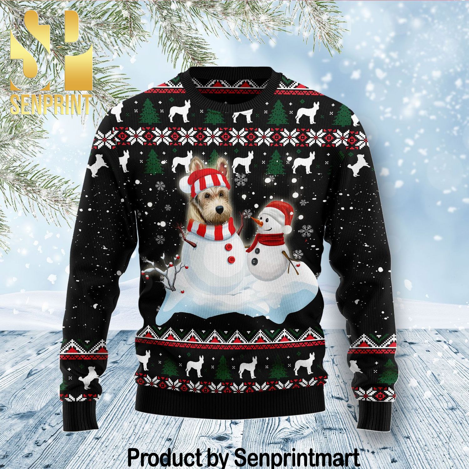 Berger Picard Chirtmas Time 3D Ugly Xmas Sweater
