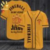 Fireball Red Hot Whiskey All Over Print Baseball Jersey – Yellow