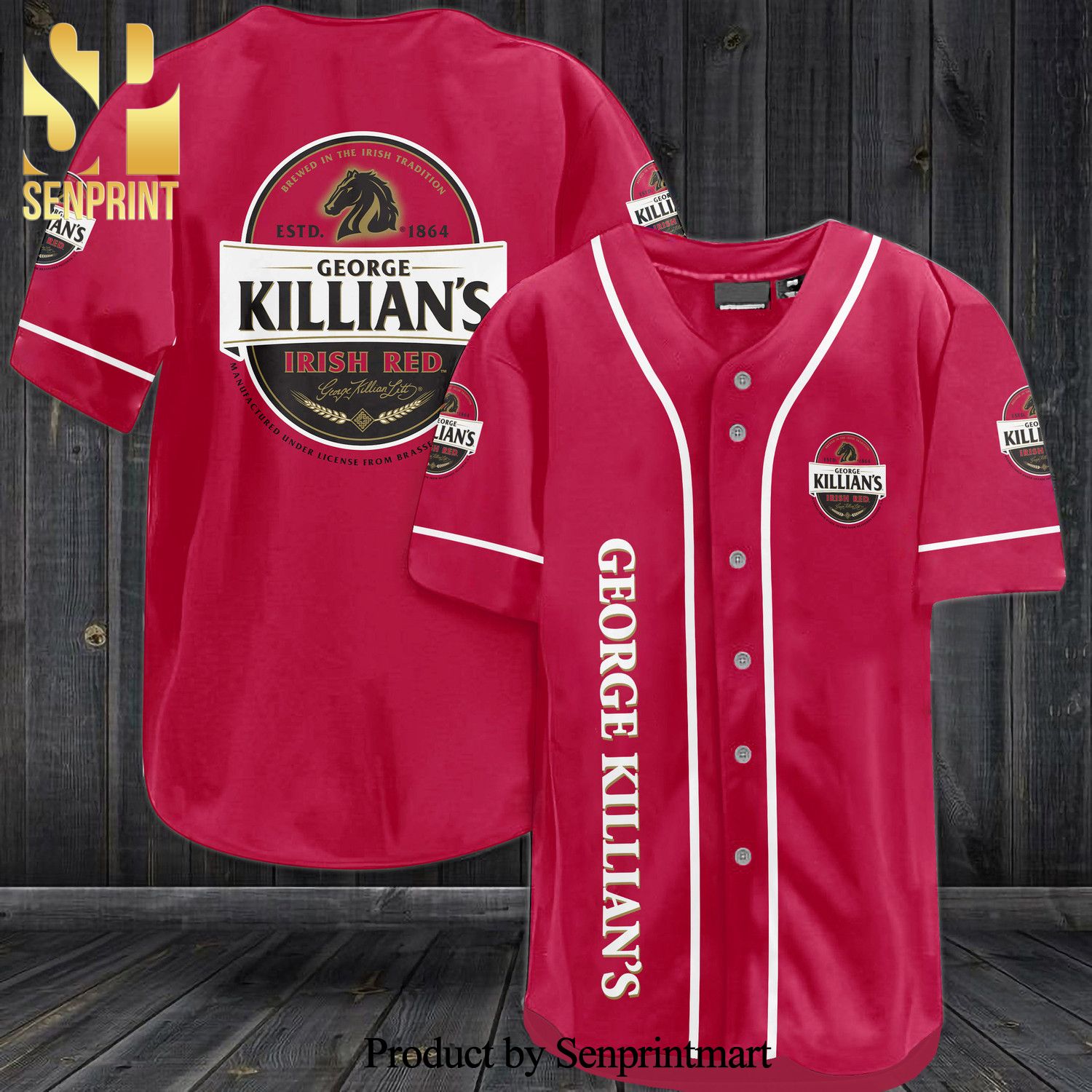 George Killian’s Irish Red All Over Print Baseball Jersey