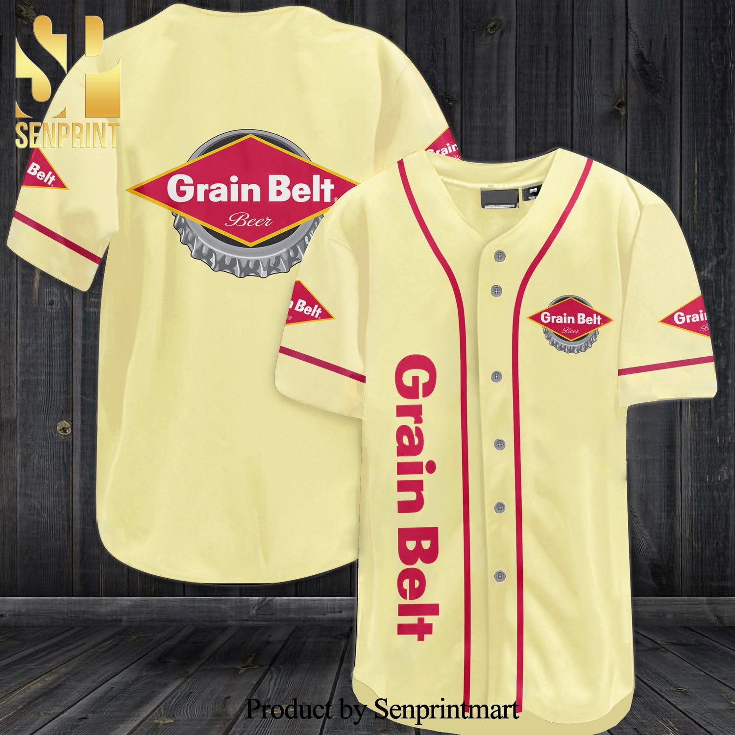 Grain Belt Beer All Over Print Baseball Jersey