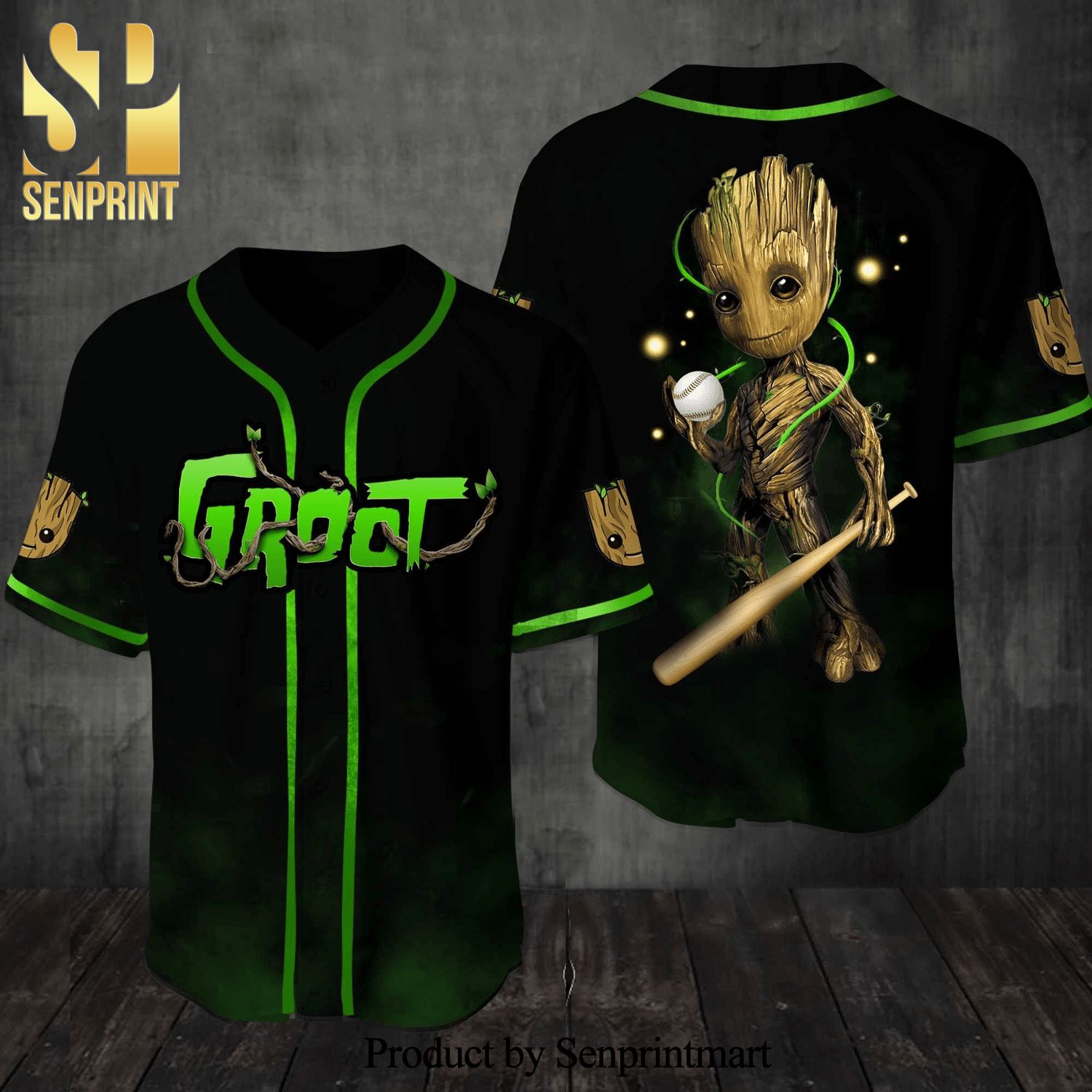 Groot Avengers Marvel Full Printing Baseball Jersey