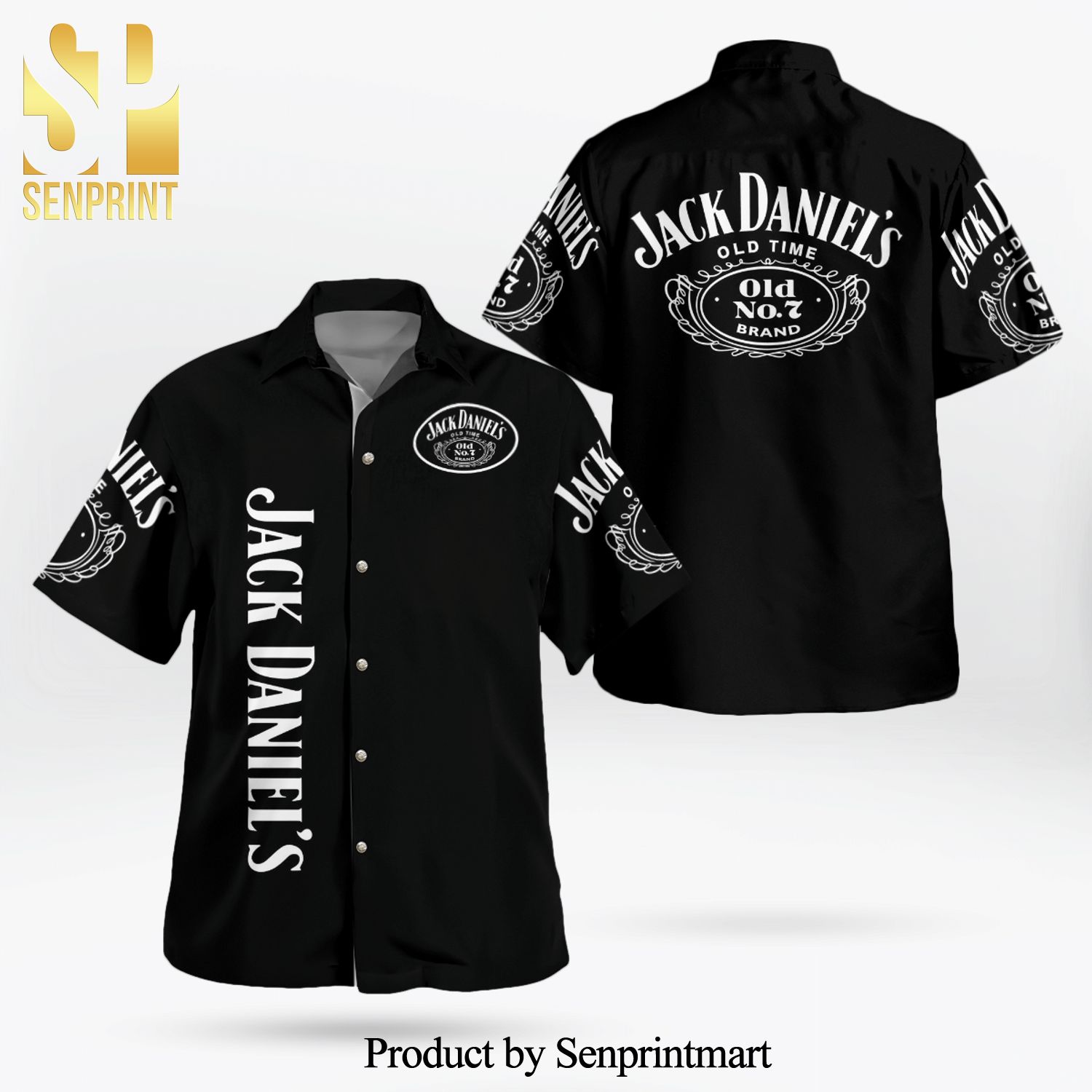 Jack Daniel’s Whiskey Full Printing Hawaiian Shirt – Black