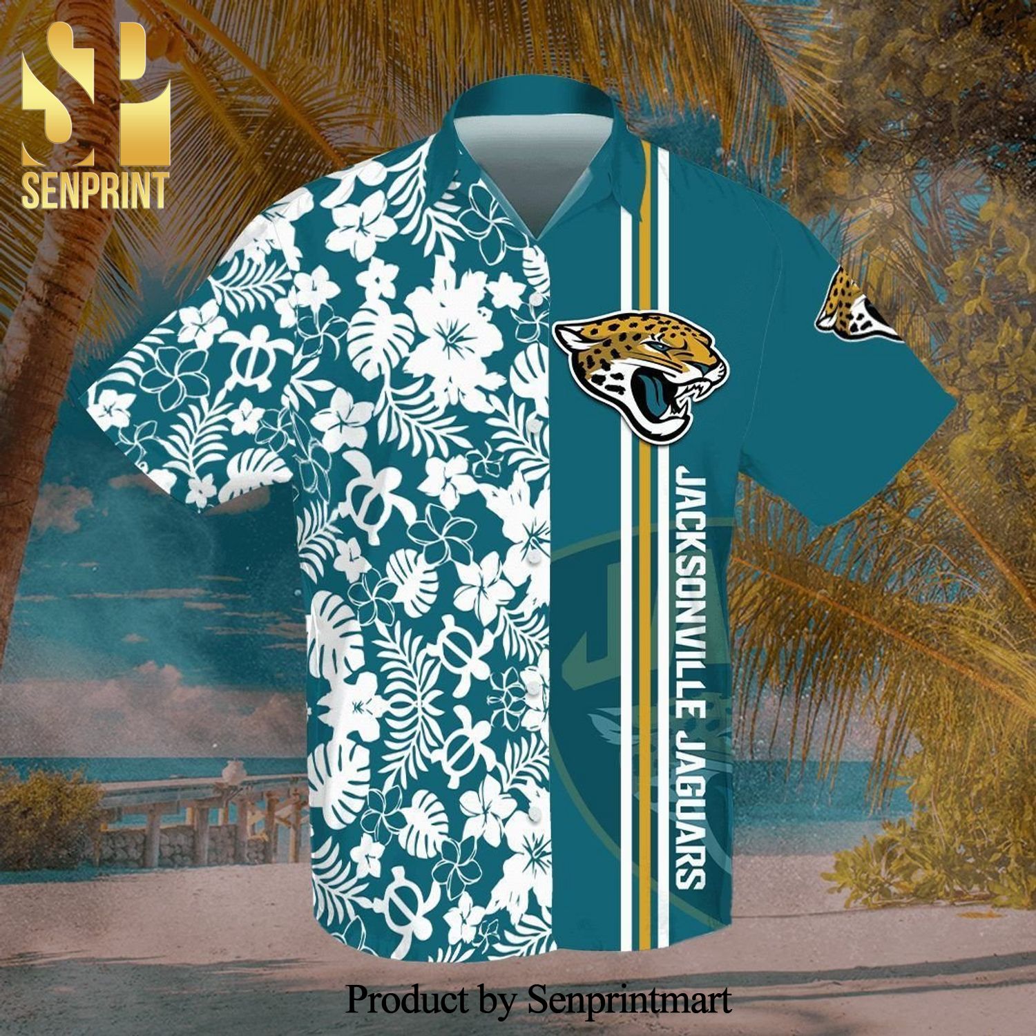 Jacksonville Jaguars Football Team Full Printing Hawaiian Shirt – Blue