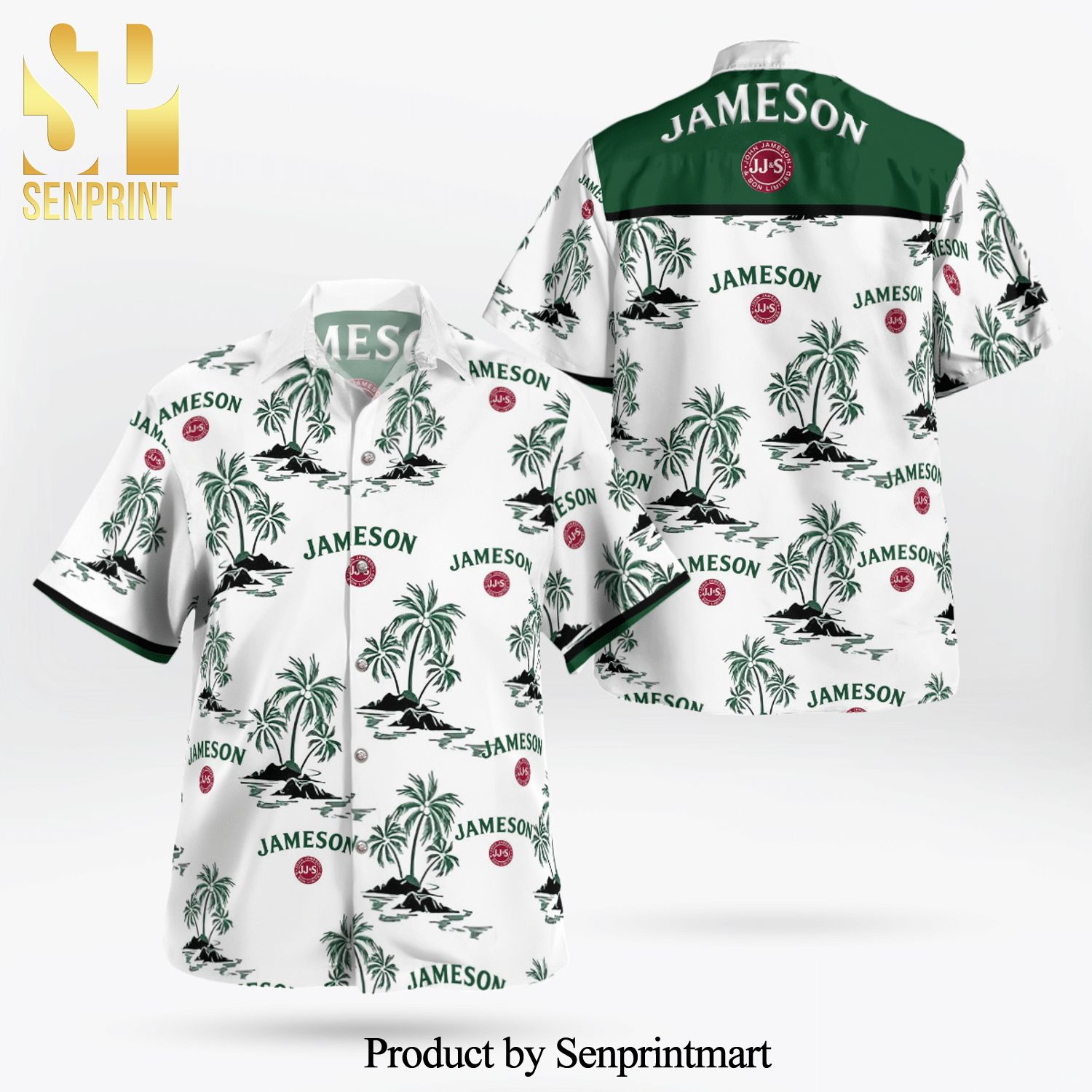 Jameson Irish Whiskey 3D Full Printing Hawaiian Shirt – White