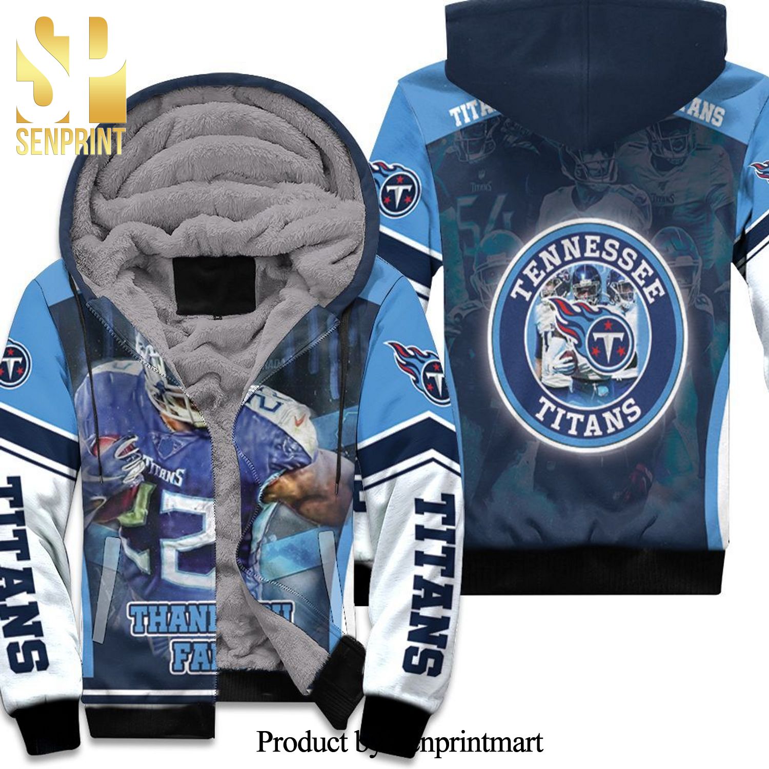 Derrick Henry 22 Tennessee Titans Super Bowl AFC South Division Street Style All Over Print Unisex Fleece Hoodie