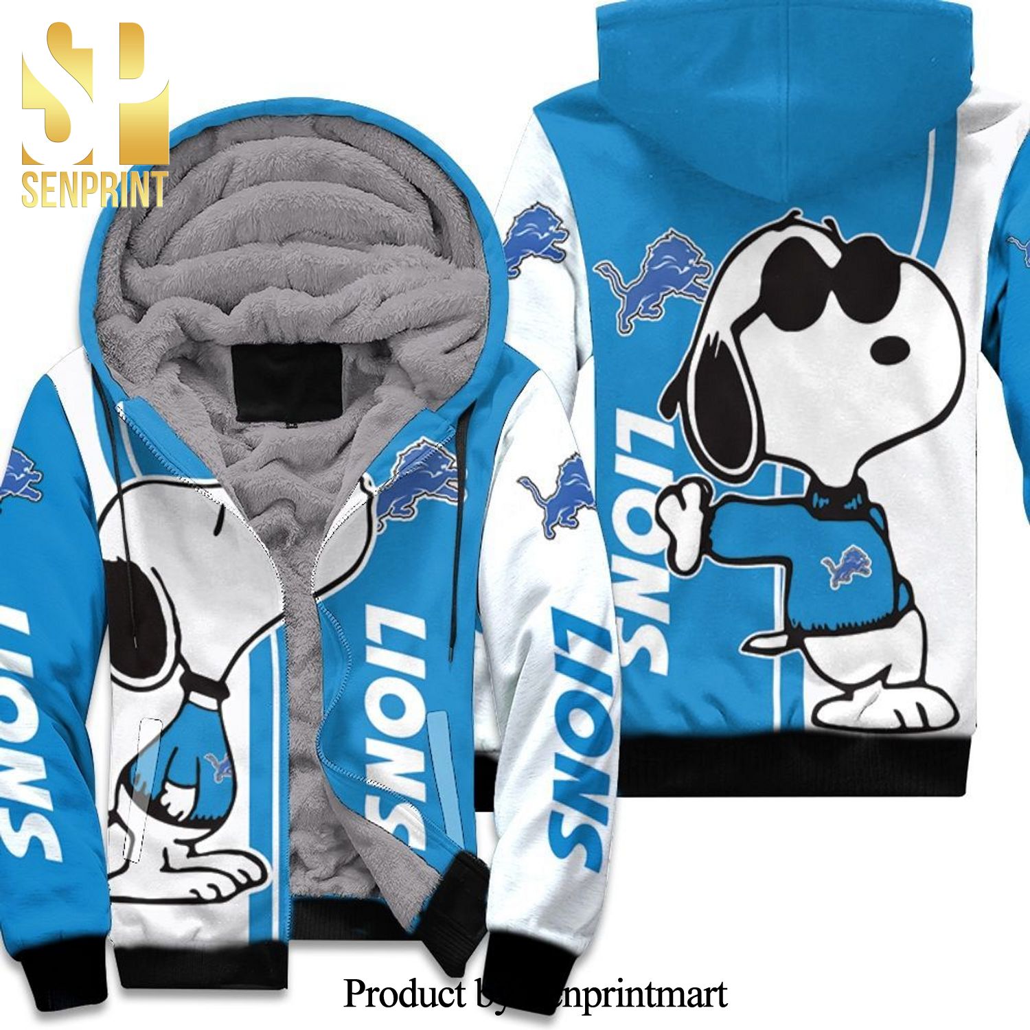 Detroit Lions Snoopy Lover New Fashion Unisex Fleece Hoodie