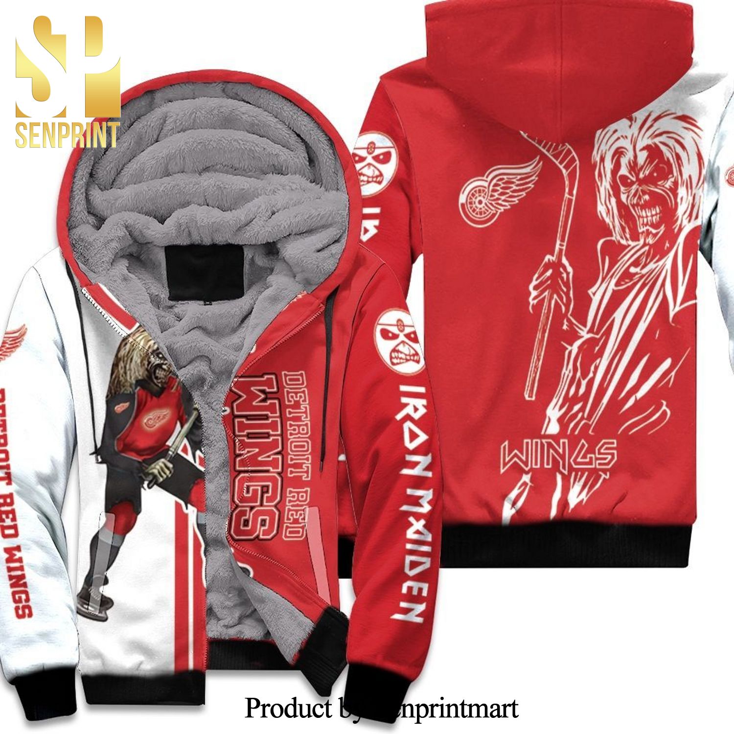 Detroit Red Wings And Zombie New Outfit Unisex Fleece Hoodie